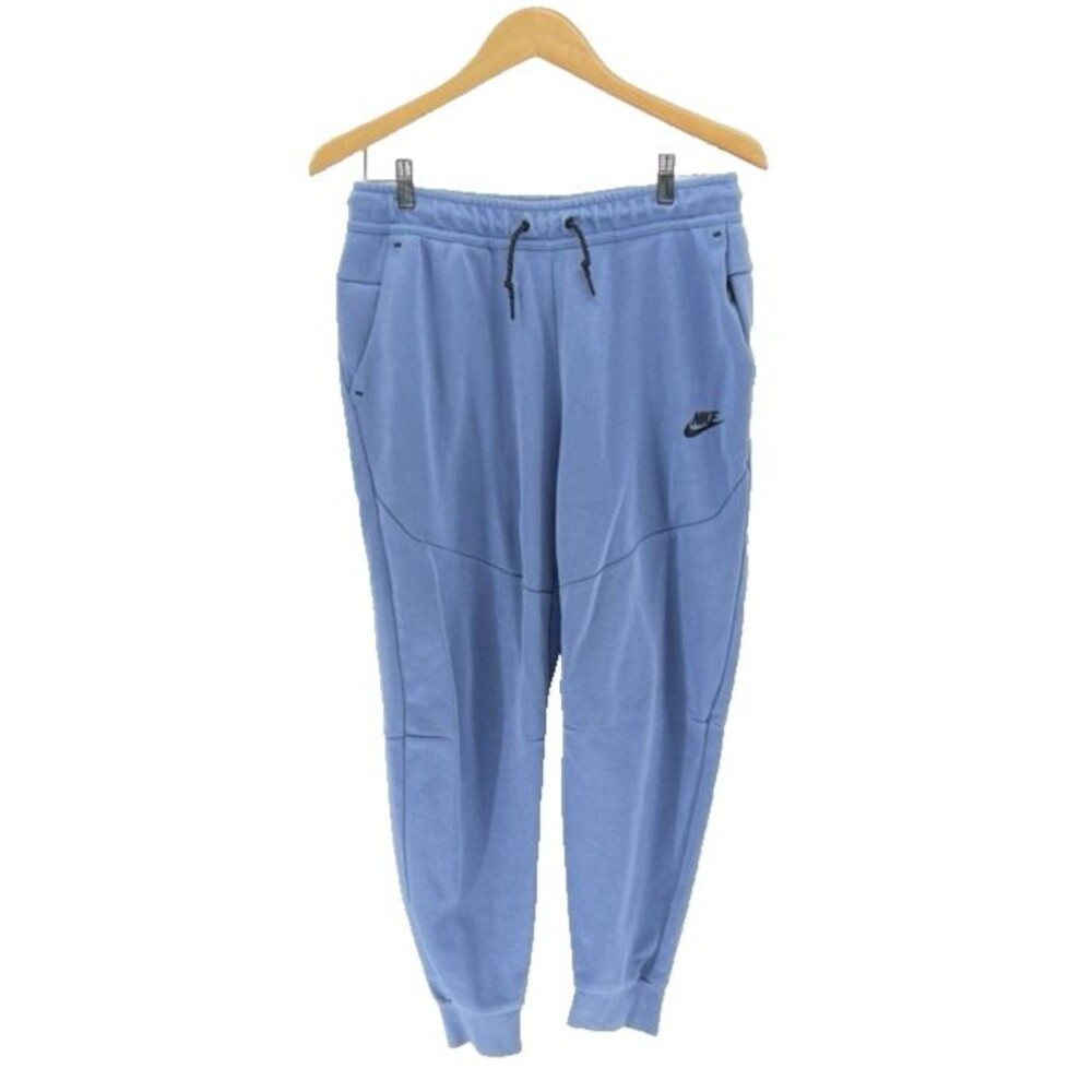 Nike Mens Sz M Blue Fleece Jogger Sweatpants Drawstring Zip Pocket CU4495-442